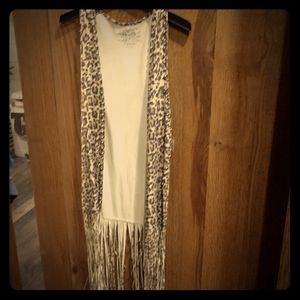 Cheetah print suede vest